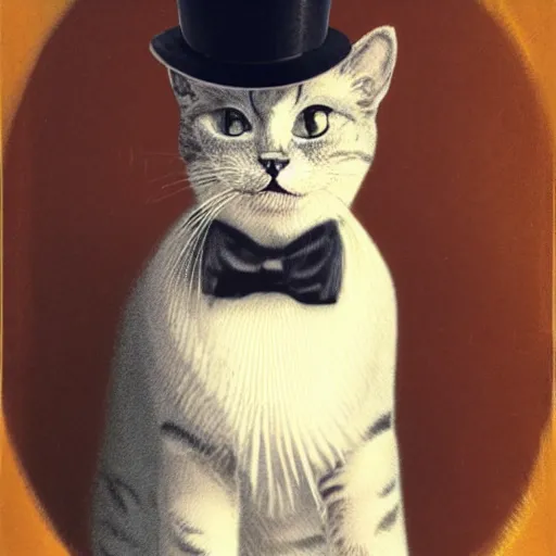 Image similar to cat with top hat