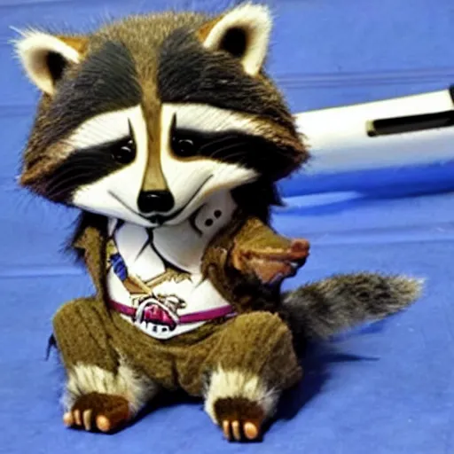 Prompt: raccoon beats captain Jack sparrow in jiu jitsu