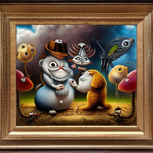 Image similar to surrealism by Greg Craola Simkins , masterpiece