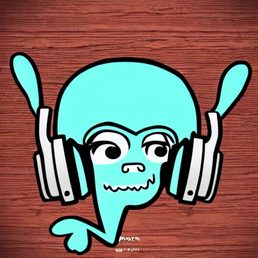 Image similar to Pop Wonder NFT - Alien Bog Friendly Monster Wearing Headphones, Sticker SVG Art