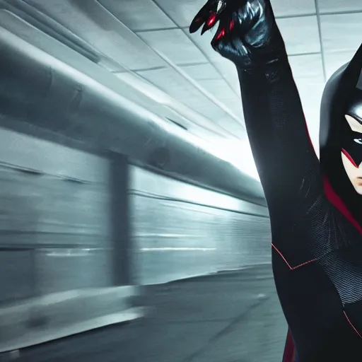 Image similar to Billie Eilish as Batwoman 4k detail