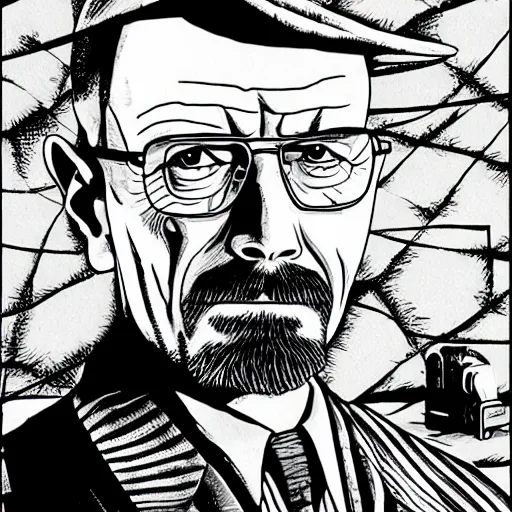 Image similar to Walter White by Junji Ito