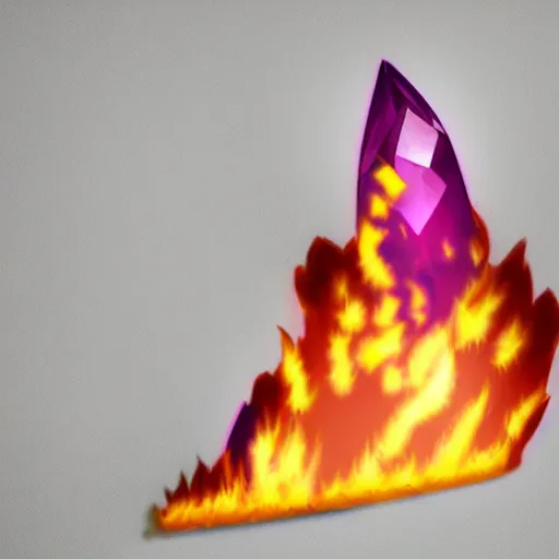 Image similar to crystal gem on fire, digital art, highly detailed, sharp focus