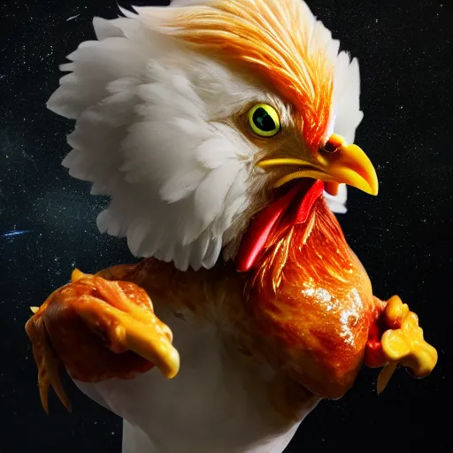 Prompt: Chicken eating the universe, ultra realistic, 8k 4k, highly detailed, award winning, trending on artstation