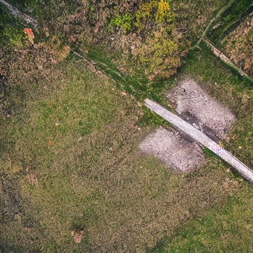 Image similar to drone fotage of an old abandoned road