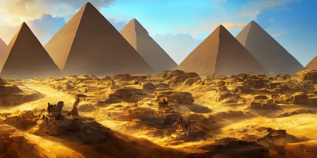 Prompt: Lively sunny landscape of an egyptian village realistic detailed digital art by Maxwell Boas Jessica Rossier Christian Dimitrov Anton Fadeev trending on Artstation CGSociety rendered in Unreal Engine 4k HQ