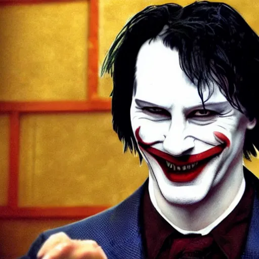 Prompt: keanu reeves as a joker