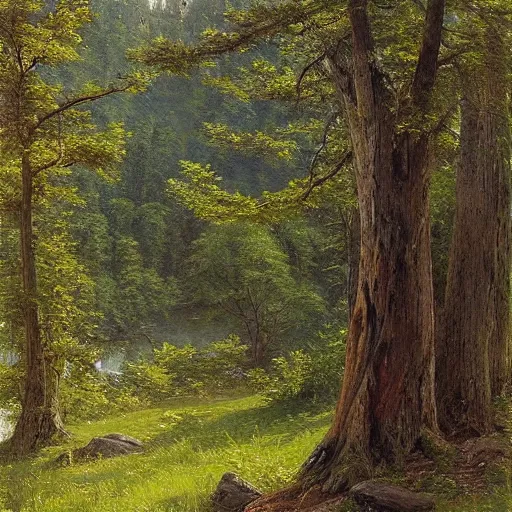 Prompt: 🌲🌳 by william trost richards - - width 7 0 4