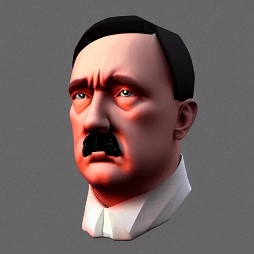 Prompt: adolf hitler, low - poly 3 d model, rendered in octane, ambient occlusion