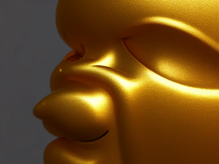 Image similar to sad golden emoji, trending on artstation, octane render, insanely detailed, 8 k, hd