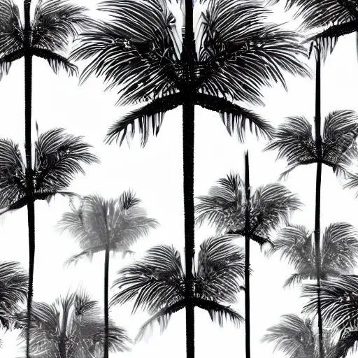 Image similar to y 2 k aesthetic palm tree, neomodernist art style, silver blobs, y 2 k aesthetic