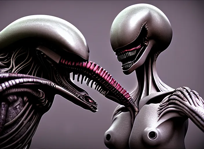 Image similar to xenomorph wedding, art by Giger, octane render, hyperrealism, 8k