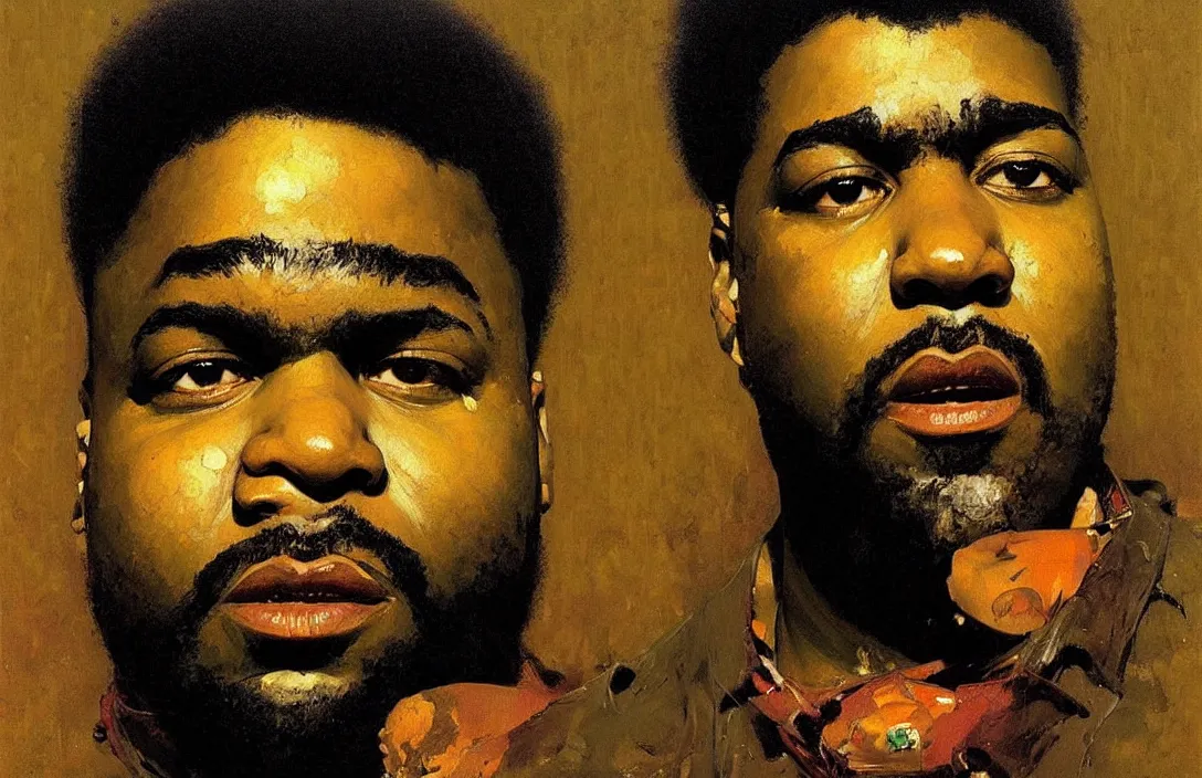 Image similar to portrait of de la soul!!!!!!!!!!!!!!!!!!!!!!!!!!!, detailed face, detailed painting, flat lighting by ilya repin, phil hale and kent williams