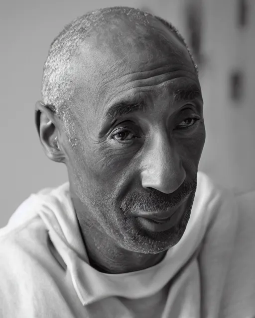 Image similar to portrait of kobe bryant, peaceful, old and wrinkled, in his 8 0 s, photography by steve mccurry, trending on artstation