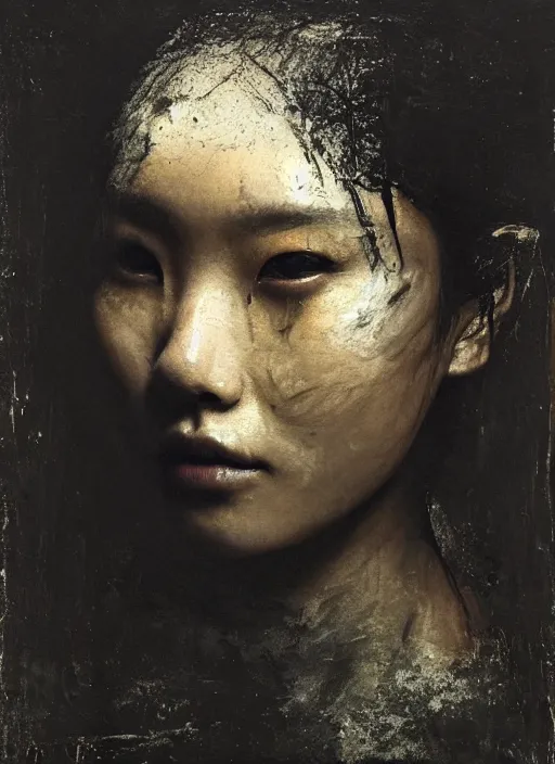 Image similar to of dark fantasy, seductive beautiful Lee Ji-eun by Nicola Samori, close up face portrait, medium shot, intricate, elegant, ethereal light, highly detailed, volumetric light, smooth, masterpiece, Refined