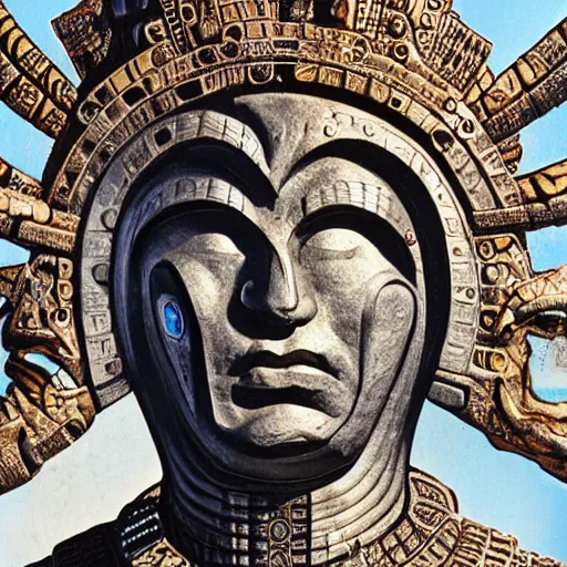 Prompt: benjamin netanyahu as aztec god by szukalski, high detail, sharp focus, 4 k