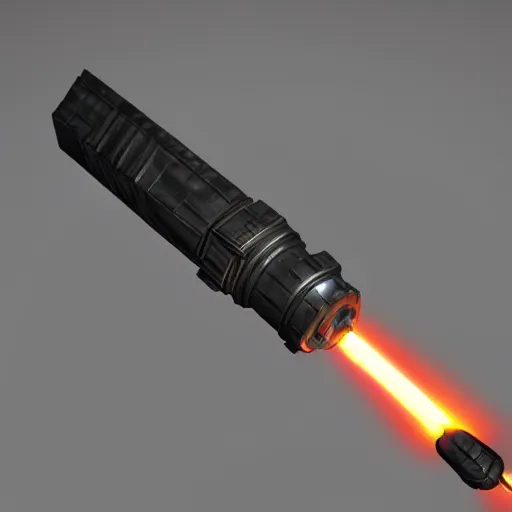 Prompt: a lightsaber. realistic 3 d render.