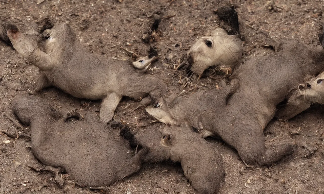 Prompt: the mammal fauna that have face of sharpteet worm photography