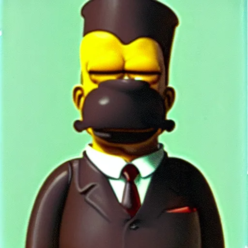 Image similar to a still polaroid photo of the real homer simpson