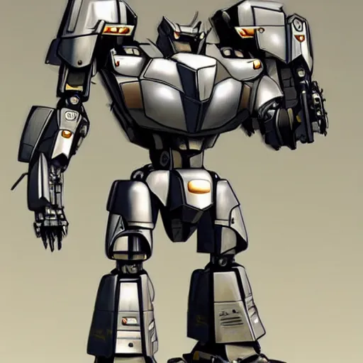 Prompt: perfect warrior mecha, metalic, realistic