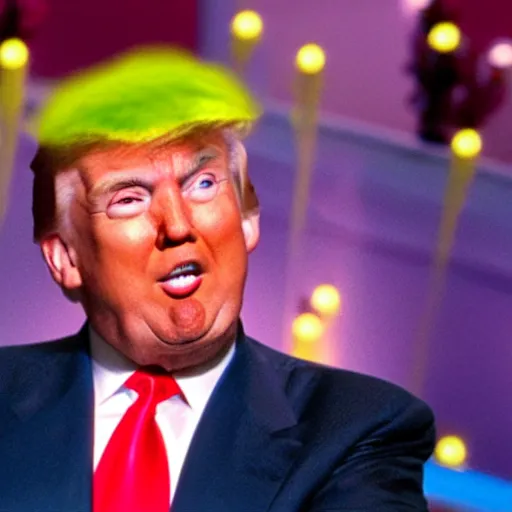 Image similar to donald trump getting slimed on nickelodeon