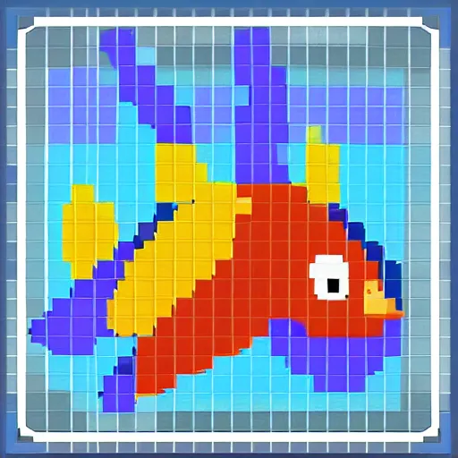 Image similar to pixel fish for video game