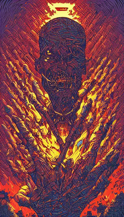 Prompt: rage, by dan mumford