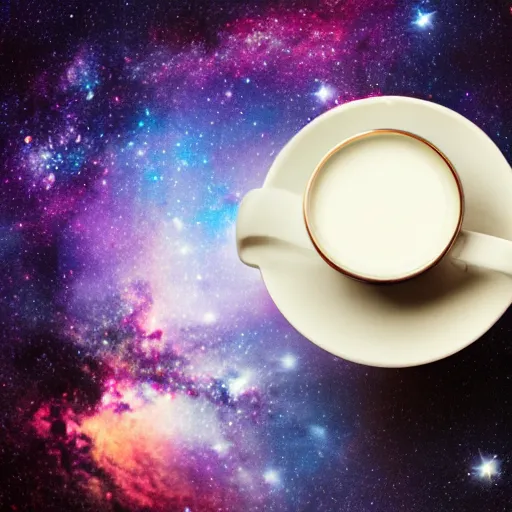 Image similar to galaxy in a tea cup, tea cup photography, galaxy, Milky Way galaxy, white background, galaxy in a cup, 8k