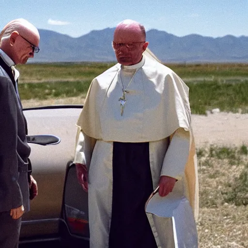 Image similar to john paul ii in breaking bad with walter white