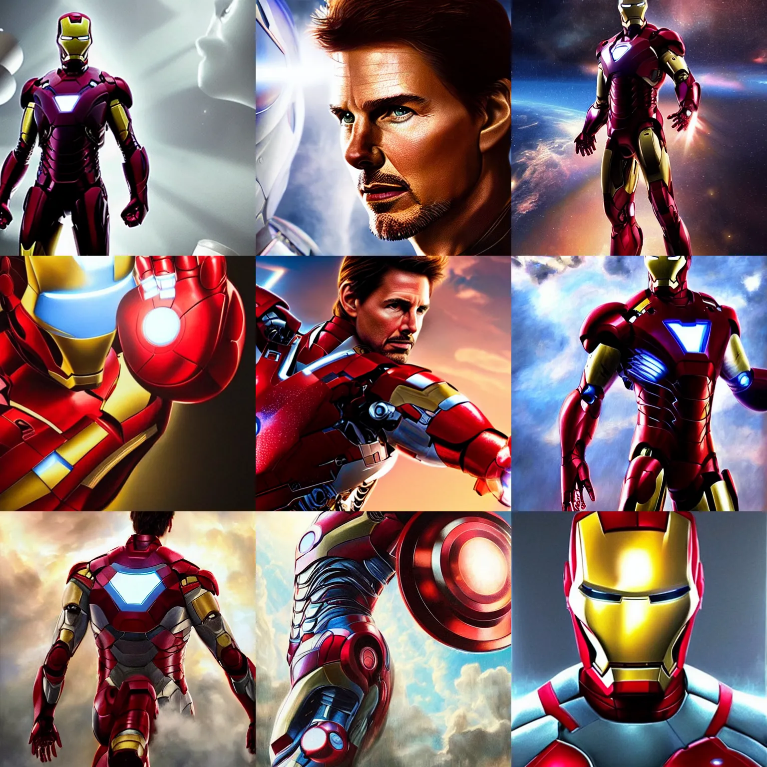 Prompt: photorealistic art of tom cruise as iron man, dynamic lighting, space atmosphere, hyperrealism, stunning visuals