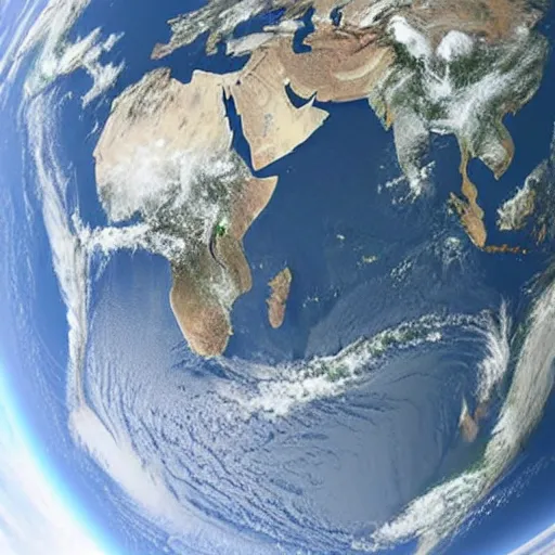 Prompt: A photograph from space looking at the earth. The earth is a glass marble. Beautiful, hyper realistic