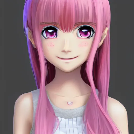 Bangs Anime Hairstyle - 3D Model by nickianimations