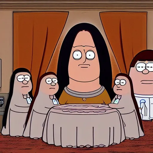 Prompt: The shroud of Turin but it's Peter Griffin family guy