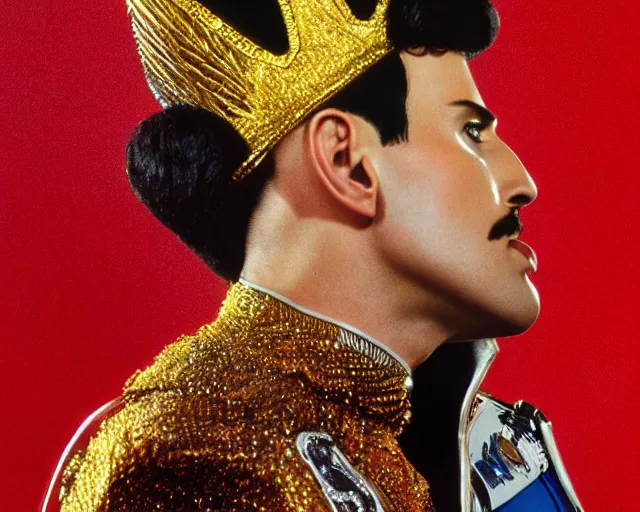 Prompt: 4 k hd, high resolution photograph of freddy mercury, full colour, shot with sigma f / 4. 2, 2 5 0 mm sharp lens, wide shot, high level texture render