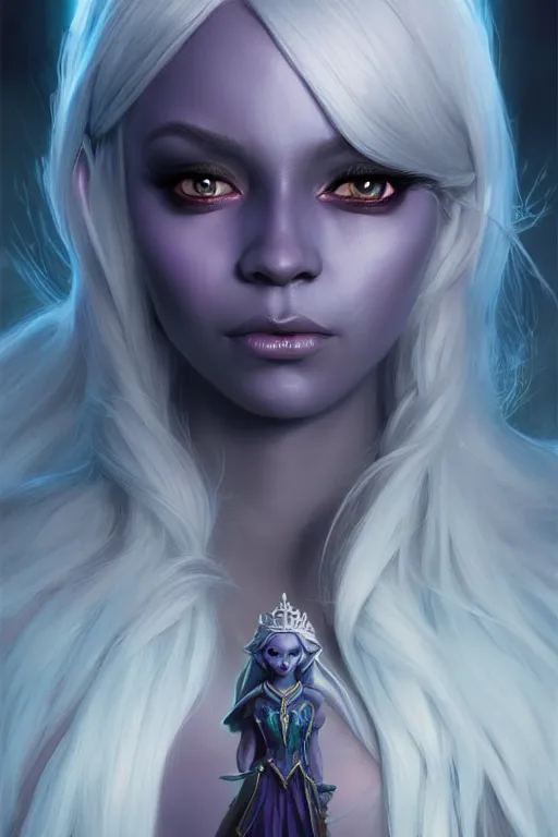 Image similar to drow princess, highly detailed, d & d, fantasy, highly detailed, digital painting, trending on artstation, concept art, sharp focus, illustration, global illumination, ray tracing, realistic shaded, art by artgerm and greg rutkowski and thomas cole and wayne barlowe