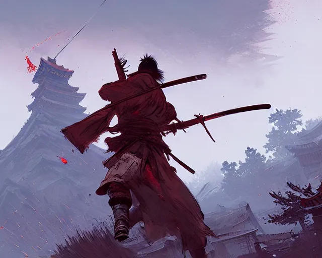 Image similar to sekiro mountain, ismail inceoglu