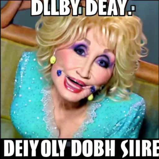 Image similar to dolly parton in spongebob meme