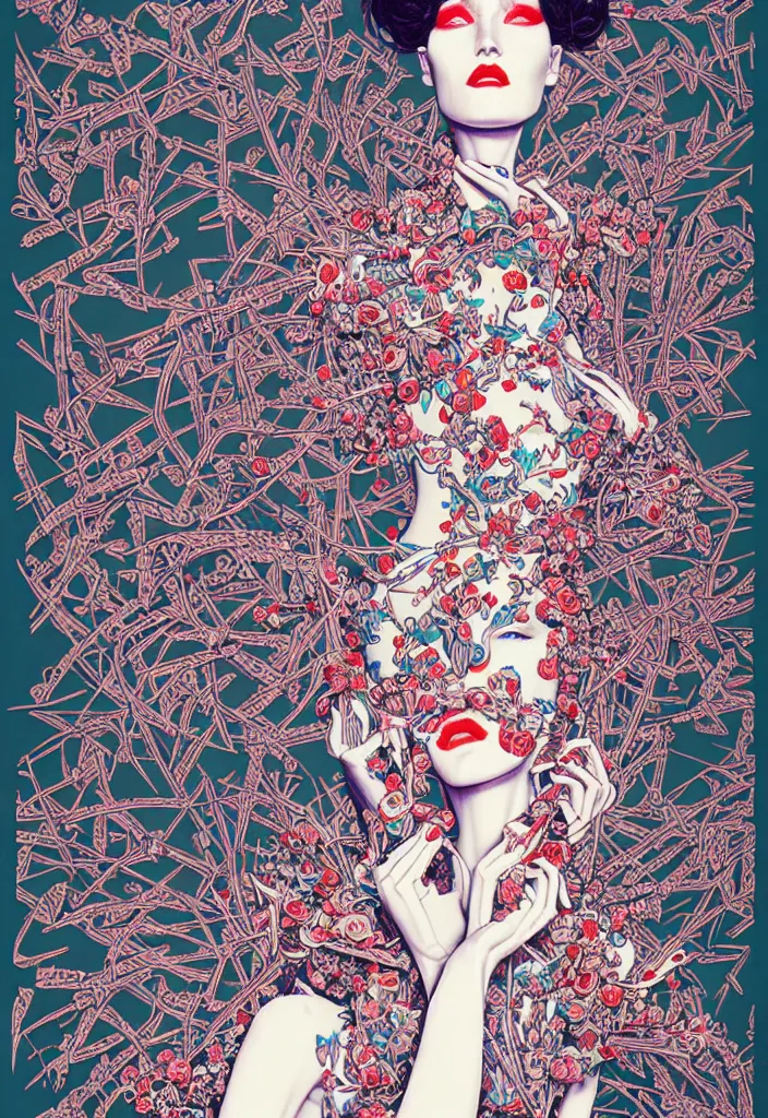 Image similar to fashion advertising campaign by james jean, highly detailed, intricate