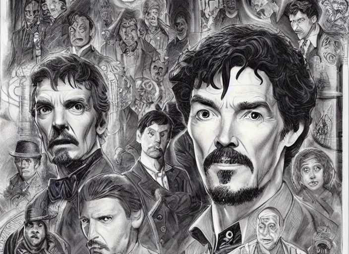 Prompt: a highly detailed [ doctor who ] portrait of stephen strange, james gurney, james jean