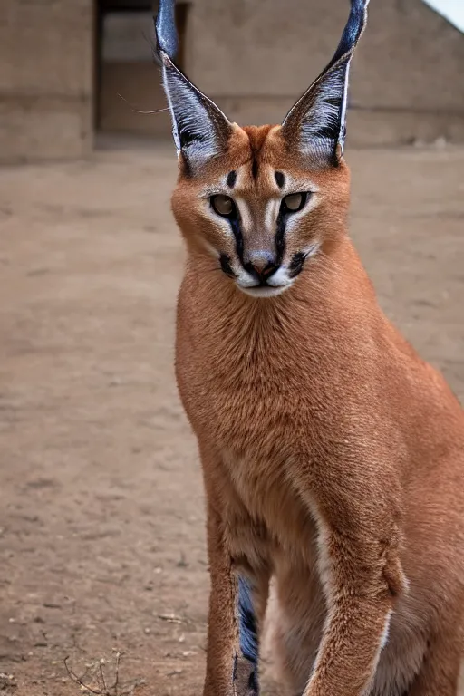 Prompt: portrait of a caracal!!! cat as a military general, war, military photography, film capture, 4 k, documentary