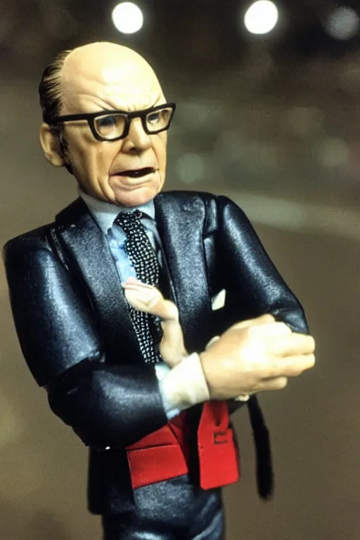 Image similar to rupert murdoch as a 1 9 8 0 s wrestling action figure