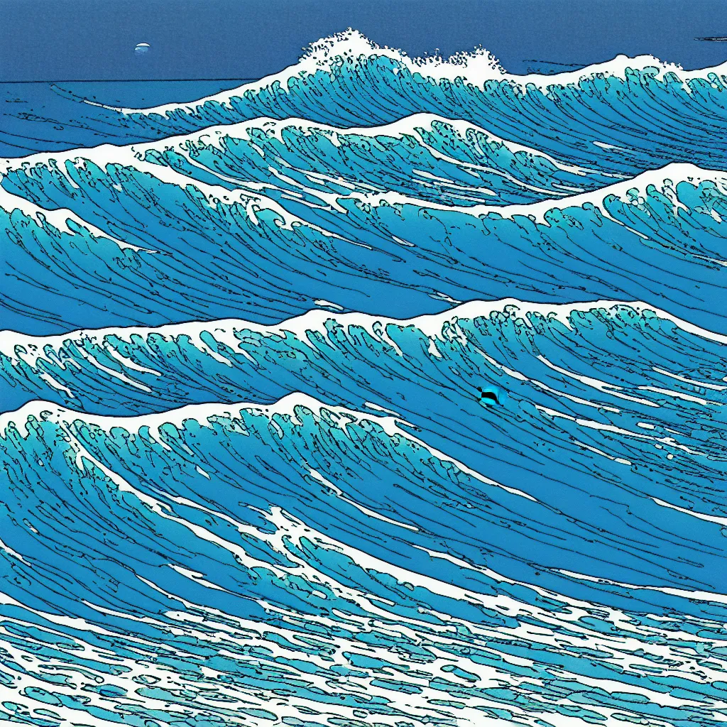 Image similar to ocean swells by moebius