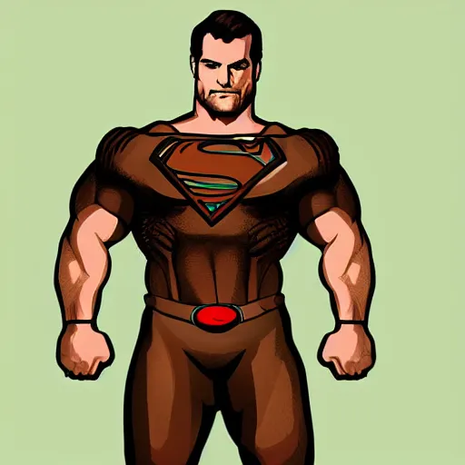 Prompt: Henry Cavill, digital Bara illustration