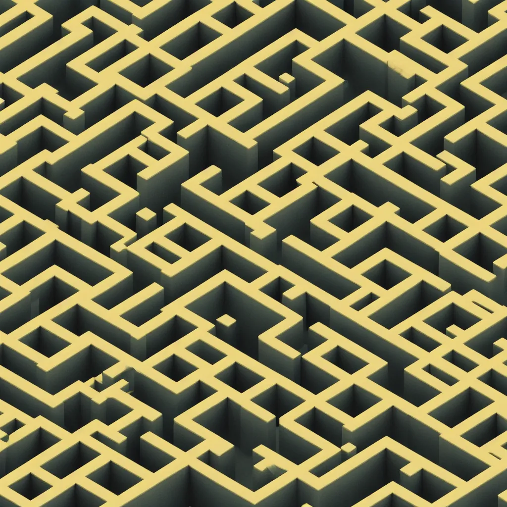 Image similar to wimmelbilder maze made of miniature cubicles, isometric, octane render, unreal engine