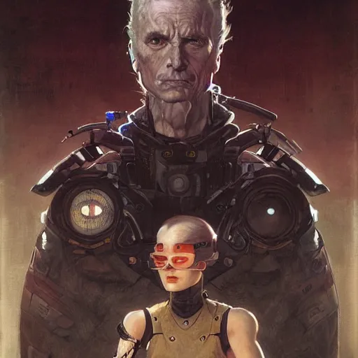 Prompt: Portrait of a sci-fi outlaw, by Gerald Brom, Kim Kyoung Hwan and Norman Rockwell