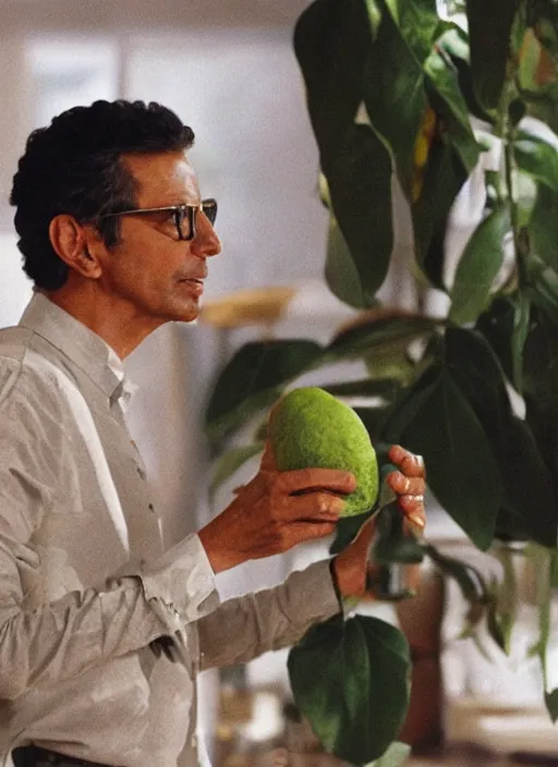 Image similar to jeff goldblum is inside an avocado