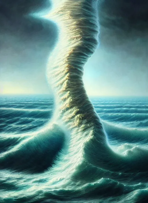 Image similar to A hyper-detailed 3d render like a Oil painting of the Ocean’s dream of The Upward Spiral, surrealism!!!!! surreal concept art, lifelike, photorealistic, digital painting, aesthetic, smooth, sharp focus, Artstation HD, by Greg Rutkowski, Chris Tulloch McCabe, Valentina Remenar and Asher Duran,