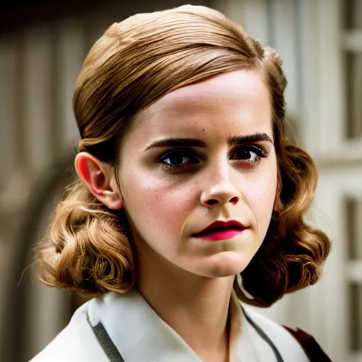 Prompt: Emma Watson in Inglorious Basterds, Movie still, XF IQ4, 50mm, F1.4, studio lighting, professional, 8K, Look at all that detail!, Dolby Vision, UHD