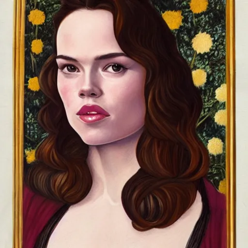 Prompt: botticelli painting of daisy ridley