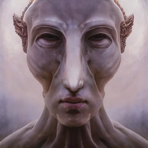 Image similar to the mask of kether, realm of purity, singularity, whiteness | highly detailed matte painting, hyperrealistic, very intrincate | cinematic lighting, award - winning | by rachel ruysch, giger, beksinski and bocklin | by austin osman spare and william blake, trending on artstation, cgsociety, official art, octane.